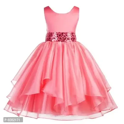 Wish littlle Baby Girls Gajri Tissue Net Fit and Flare Long Maxi Dress (WLT-1026_Kidswear)