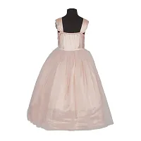 Wish Little Baby Girls Pich Satin V Neck Sleeveless A-Line Maxi Dress (WLT_029_10-11 Year Peach-thumb1