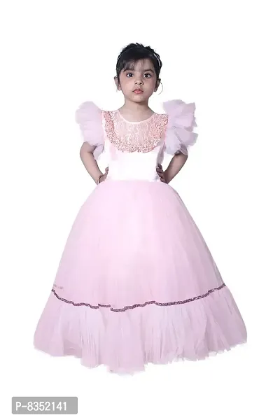 Wish littlle Baby Girl's Multicolored Sequined/Net A-Line Fit and Flare Long Dress (WLT-263_Kidswear)