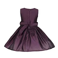 Ripening Baby Girls Purple Satin Square Neck Sleeveless A-Line Dress-thumb1