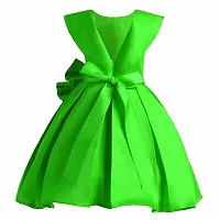 Green Solid Polyester Dress for Girls-thumb1