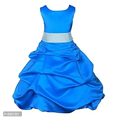 Wish littlle Satin a-line Dress (WLT-1036_1-2 Years_Blue Grey_18-24 Months)