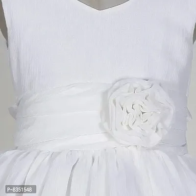 Ripening White Satin V Neck Sleeveless A Line Dress (BRP-170_10-11Yrs)-thumb3
