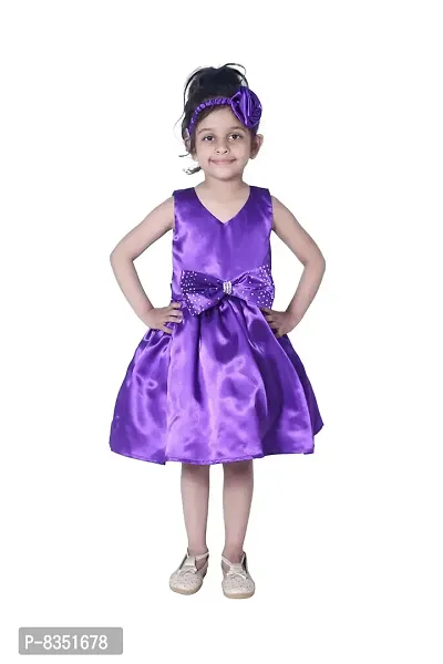 Wish Little Baby Girls Satin Mini Frock Dress (WLT-234_10-11 Year Purple Kidswear)