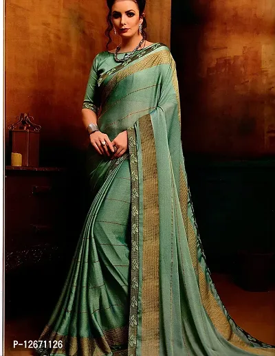 Contrast Colour For Pista Green Saree | womenabiding.com
