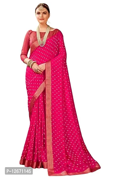 Stylish Cotton Pink Saree With Blouse Piece