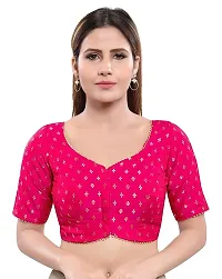 Stylish Cotton Pink Saree With Blouse Piece-thumb1