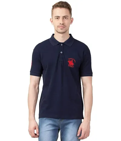 Corsair Men's Cotton Trendy Stylish Regular Fit Half Sleeves Collar Neck Casual Wear Polo Tshirt/T-Shirt