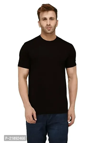 Comfortable Black Cotton Tees For Men-thumb0