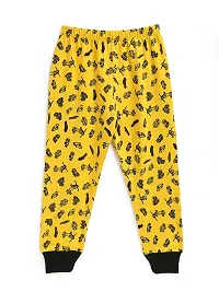 Kids Craft Yellow cotton Fabric Car Print Boys Night Suit-thumb2