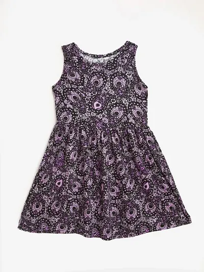 Girl's Multi Color Cotton Fabric Print Frock/ Dress