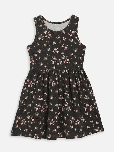 kids Craft Color Fabric Flowers Print Dress