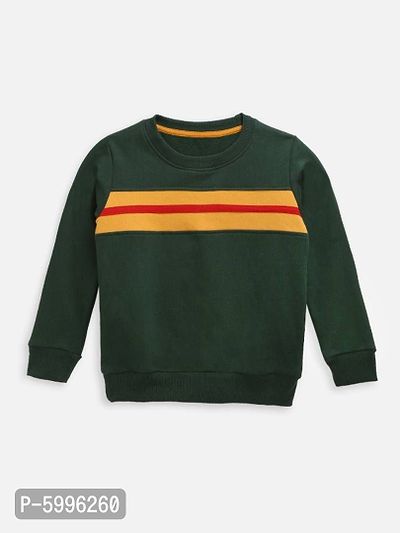 Green Cotton Fabric Print Sweatshirt-thumb0