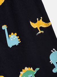 Kids Craft Yellow Cotton Fabric Dragon Print Boys Nightsuit-thumb3