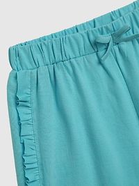 Sea Green Cotton Fabric Solid Printed Mid-Rise Regular Shorts-thumb1