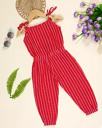 Fabulous Red Rayon Printed Jumpsuit For Girls-thumb1