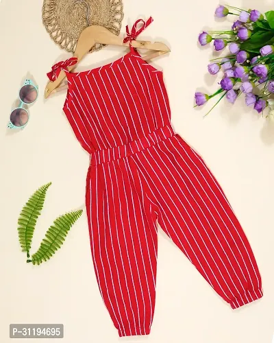 Fabulous Red Rayon Printed Jumpsuit For Girls-thumb2