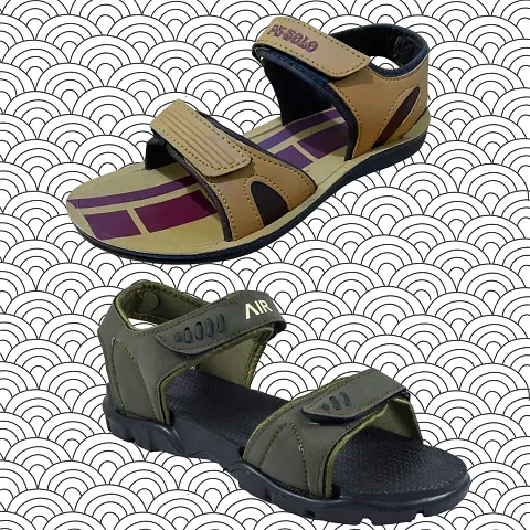 Stylish P.V.C And Eva Textured Comfort Sandal Combo For Men