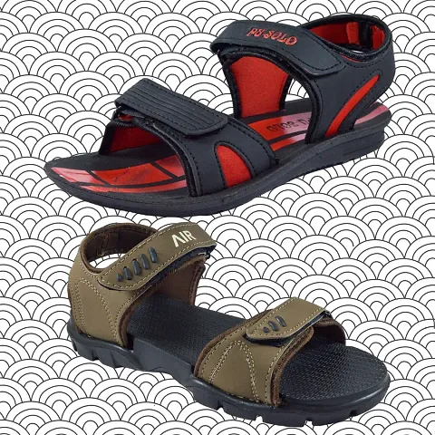 Stylish P.V.C And Eva Textured Comfort Sandal Combo For Men