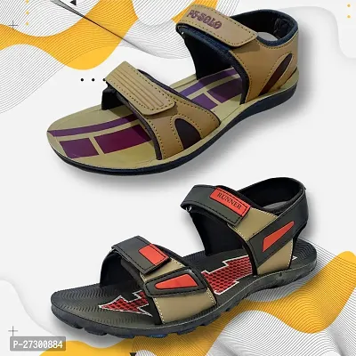 Stylish PVC Textured Comfort Sandal Combo For Men