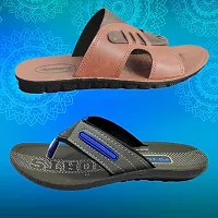 Stylish PVC Textured Comfort Slipper Combo For Men-thumb1