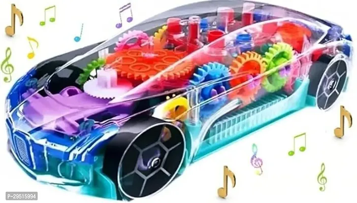 Transparent Concept Racing Car with 3D Flashing Led Lights Musical Car for Kids-thumb0