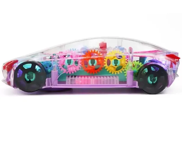 Transparent Concept Racing Car with 3D Flashing Led Lights Musical Car for Kids