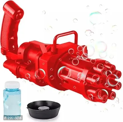 Automatic Gatling Bubble Machine Gun with 2 Bubble Solution 8-Hole Bubble Blower-thumb0