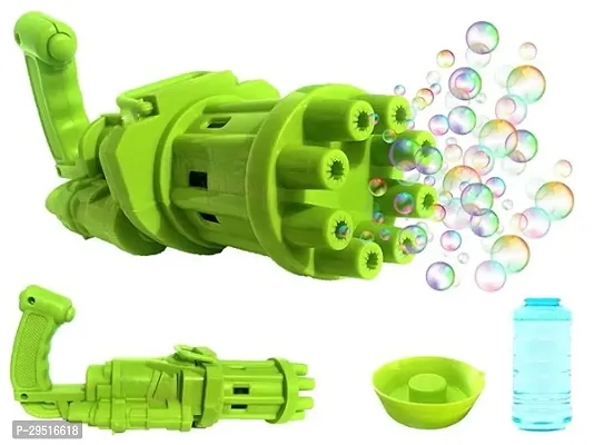 Automatic Gatling Bubble Machine Gun with 2 Bubble Solution 8-Hole Bubble Blower-thumb0