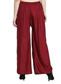 Stunning Maroon Solid Pure Heavy Super Soft 14 Kg Rayon Palazzo For Women-thumb1