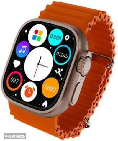 SMART WATCH 8 ULTRA Smartwatchnbsp;nbsp;(Orange Strap, FREE SIZE)-thumb0