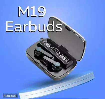 TWS M19 TWS Bluetooth 5.1 Wireless Earbuds Touch Waterproof IPX7 LED Digital Display Bluetooth Headset (Black, True Wireless) Bluetooth Headphones  Earphones (Black)