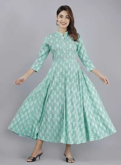 Aisha Rayon Printed A-Line Kurti