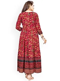 Maroon Rayon Printed Ethnic Gowns For Women-thumb3