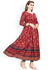 Maroon Rayon Printed Ethnic Gowns For Women-thumb1