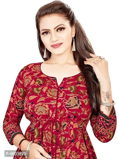 Maroon Rayon Printed Ethnic Gowns For Women-thumb3