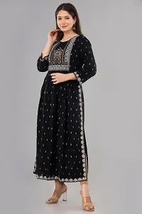 Black Rayon Printed Kurtas For Women-thumb3