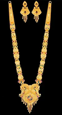 Stylish Golden Brass American Diamond Jewellery Set For Women-thumb3