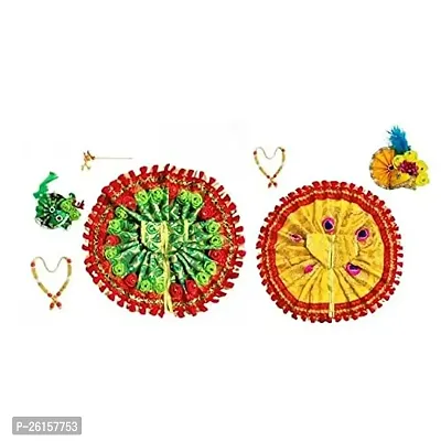 Buy Ladduji.com Handmade dress | Kanha ji | Laddu Gopal Designer Dress | Thakur  Ji Poshak |Purple & Golden Dress with Stone Booti Work| Golden Pagdi  |Attached Choli |Size 2 | 4