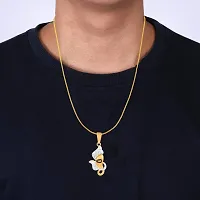 Mahakaal Jewels? Dual Tone Ganesha Ganpati Vighnaharta Ganesh Siddhivinayak Ganpati Religious Chain Locket Pendant Spiritual Jewelry Necklace for Men/Women-thumb4