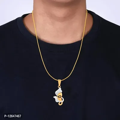 Mahakaal Jewels? Dual Tone Ganesha Ganpati Vighnaharta Ganesh Siddhivinayak Ganpati Religious Chain Locket Pendant Spiritual Jewelry Necklace for Men/Women-thumb5