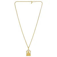 Mahakaal Jewels? Gold Plated Brass CZ Studded Shirdi Sai Baba/????? ???? ???? Sainath Sabka Malik Ek Religious Chain Pendant Locket Necklace Temple Religious Jewelry for Men/Women-thumb1