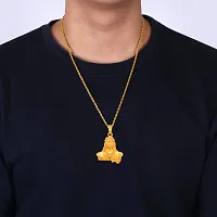 Mahakaal Jewels? Gold Plated Brass Adiyogi Dhyana Mudra Shiva/Mahadev/Mahakal/??????? Pendant Locket Necklace Temple Jewellery For Men and Women-thumb4