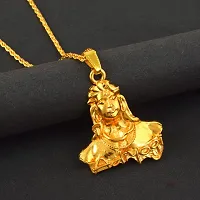 Mahakaal Jewels? Gold Plated Brass Adiyogi Dhyana Mudra Shiva/Mahadev/Mahakal/??????? Pendant Locket Necklace Temple Jewellery For Men and Women-thumb3