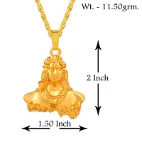 Mahakaal Jewels? Gold Plated Brass Adiyogi Dhyana Mudra Shiva/Mahadev/Mahakal/??????? Pendant Locket Necklace Temple Jewellery For Men and Women-thumb2