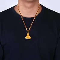 Mahakaal Jewels? Gold Plated Brass Adiyogi Dhyana Mudra Shiva/Mahadev/Mahakal/??????? Rudraksh Pendant Mala Locket Necklace Temple Jewellery For Men and Women-thumb4