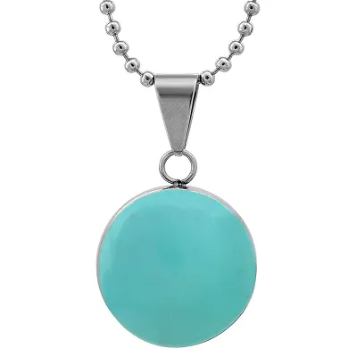 Turquoise stone antique silver locket necklace