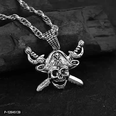 2Pcs Halloween Skull Necklace Stainless Steel Gothic Punk Statement Jewelry  for Men Women - Walmart.com
