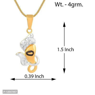 Mahakaal Jewels? Dual Tone Ganesha Ganpati Vighnaharta Ganesh Siddhivinayak Ganpati Religious Chain Locket Pendant Spiritual Jewelry Necklace for Men/Women-thumb3