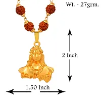 Mahakaal Jewels? Gold Plated Brass Adiyogi Dhyana Mudra Shiva/Mahadev/Mahakal/??????? Rudraksh Pendant Mala Locket Necklace Temple Jewellery For Men and Women-thumb1